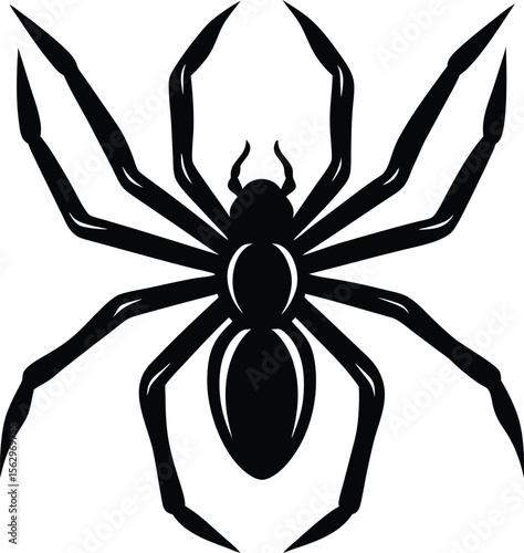Intricate Black Spider Illustration Arachnid Art Design