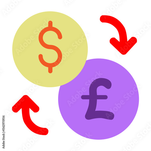 Currency Exchange Vector Flat Icon Design