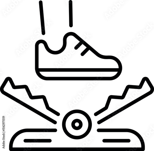 A line style icon depicting a bear trap 