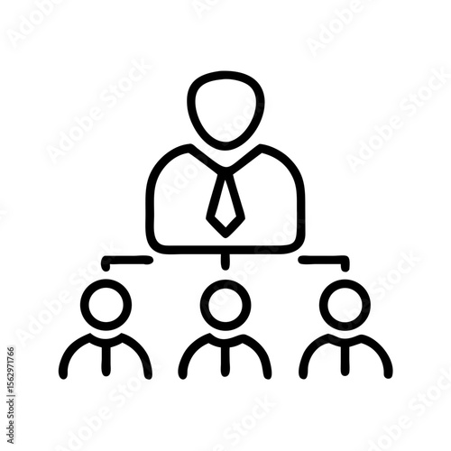 Team leader overseeing group of employees in organizational hierarchy  