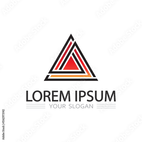 Triangle outline symbol logo with clean structure and minimal brand identity appeal