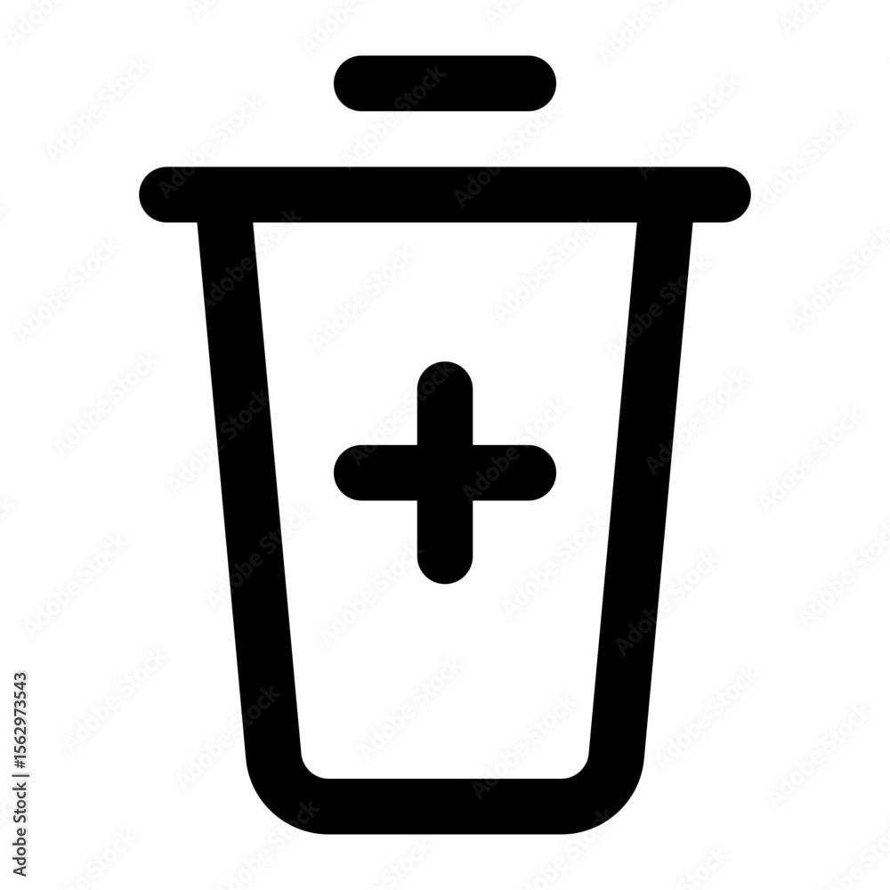 Fototapeta premium add to trash icon for illustration