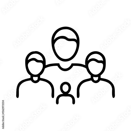 Multi-generational family icon representing love and unity  