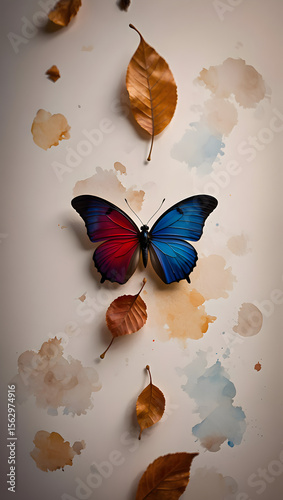 Colorful butterflies with beautiful wings fly among yellow and orange flowers in a vibrant spring nature illustration