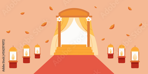 A luxurious 3D illustration of a red carpet entrance leading to success, perfect for exclusive VIP events and award celebrations