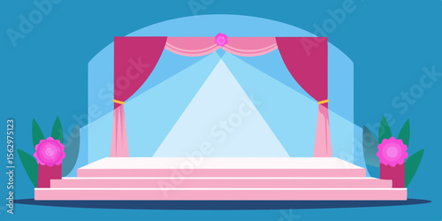 Colorful striped circus tent vector illustration on a white background for carnival entertainment and summer fun