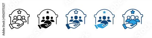 Public Administration icon set multiple style collection