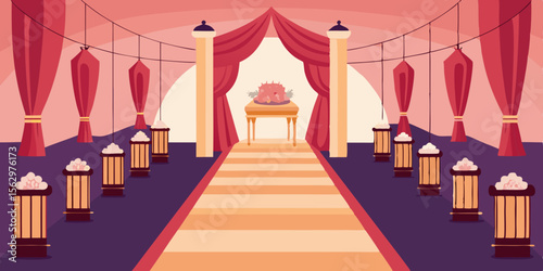 Here's one option:

A luxurious 3D red carpet leads to a grand entrance, symbolizing success and exclusive Hollywood prestige at a star-studded gala event