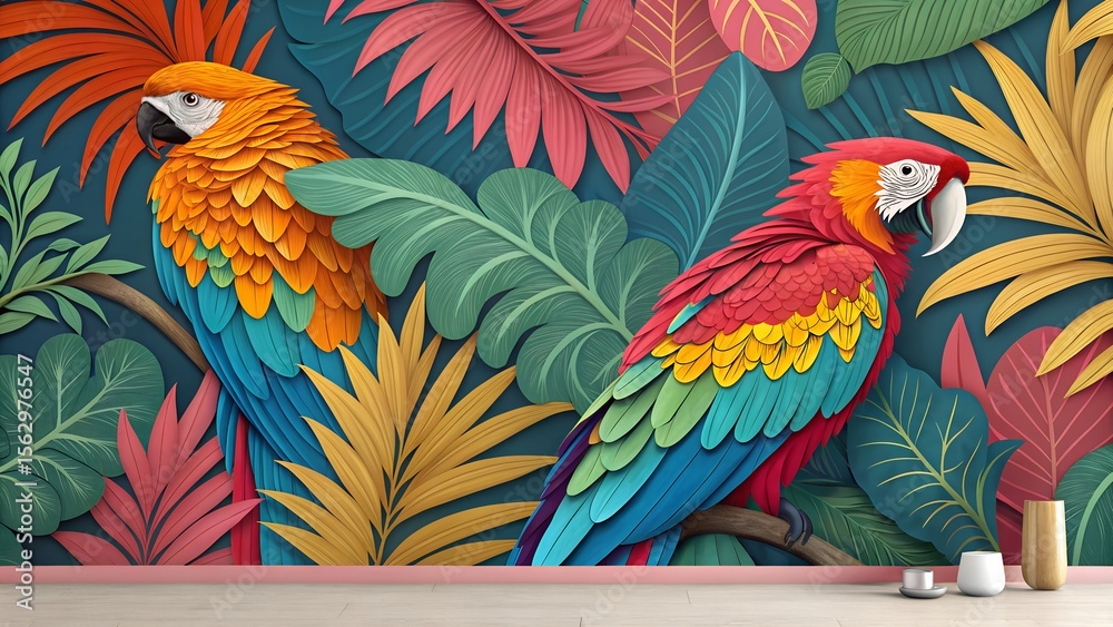 Fototapeta premium parrot on a branch