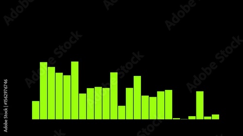 bar sound waveform visualization. audio waves, music equalizer spectrum black screen
