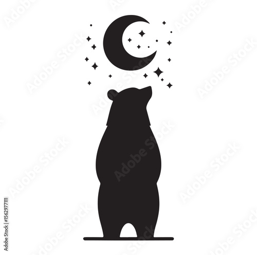 bear silhouettes vector, set of animals Brown grizzl Black vector