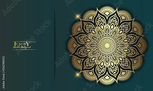 Luxury ornamental mandala background with golden arabesque patterns, element for invitation, meditation poster, yoga, wedding, book cover, cover page, luxury mandala art illustration vector art