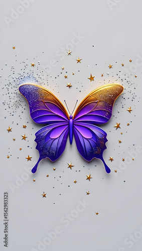 A beautiful blue and white butterfly, a delicate insect of nature, showcases its vibrant wings in a stunning display of spring and summer beauty