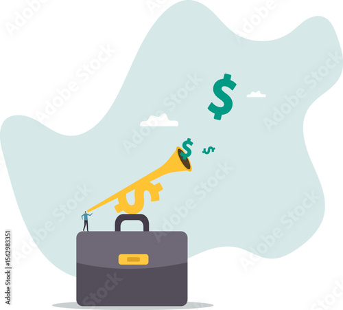 Investment opportunity, making money, profit or earning, FED central bank signal interest rate policy, financial stock market buy and sell signal.character for design.