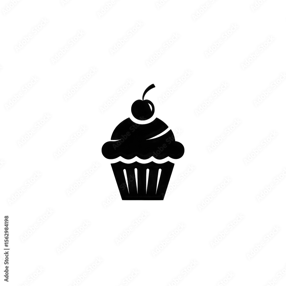 Simple black cupcake icon Simple black cupcake icon