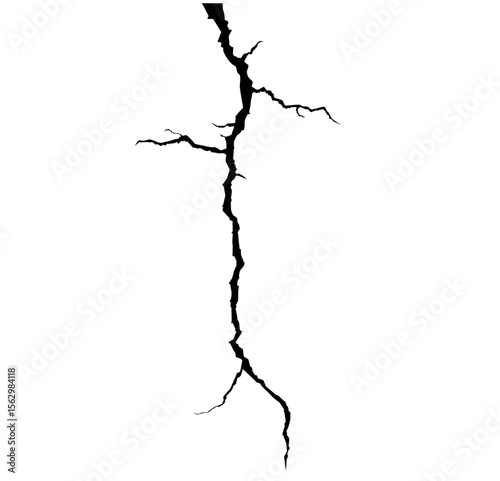 Crack concrete wall, Surface crack, earthquake, damaged wall