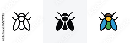 Iconic fly set features linear, silhouette and vibrant color rendering over white space