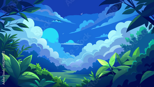 Tropical underwater world with fish and dolphin in blue ocean water, a summer travel design