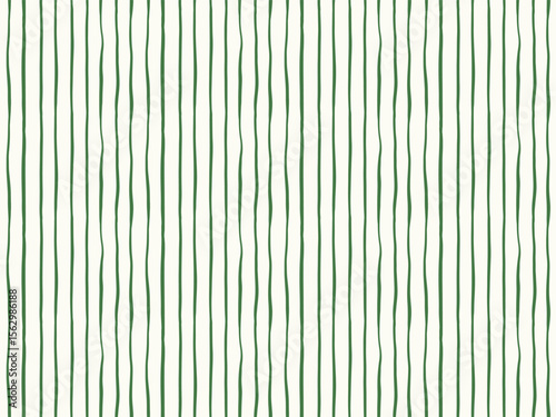 Asymmetric thin lines painted vertically forming minimalist stripes pattern in colors of olive green on off white background. Seamless vector pattern. Great for home decor, fabric, wallpaper, giftwrap