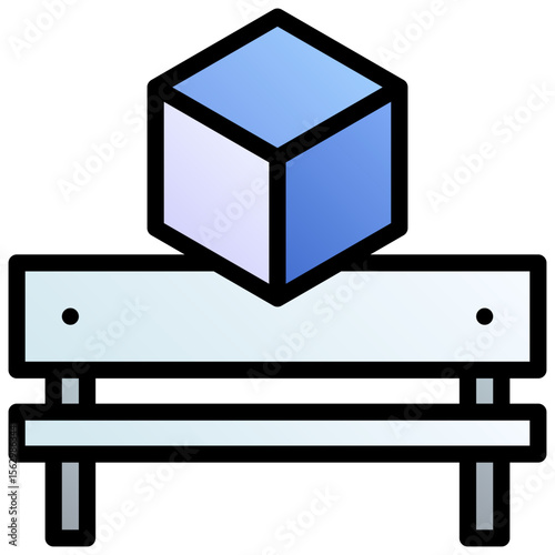 Benchmark product. Editable vector icon, coloured with outlined stroke.