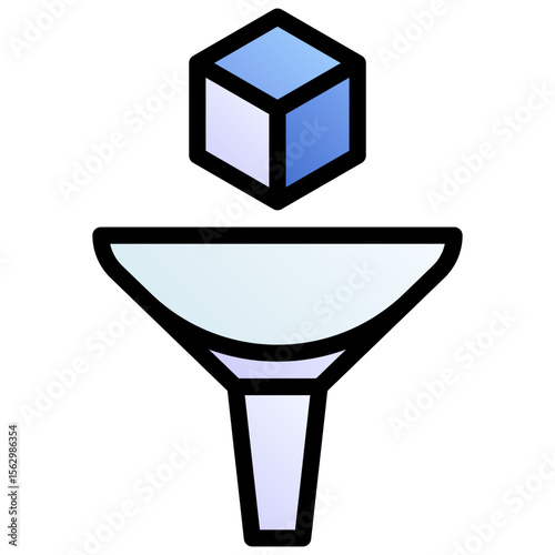 Filter. Editable vector icon, coloured with outlined stroke.