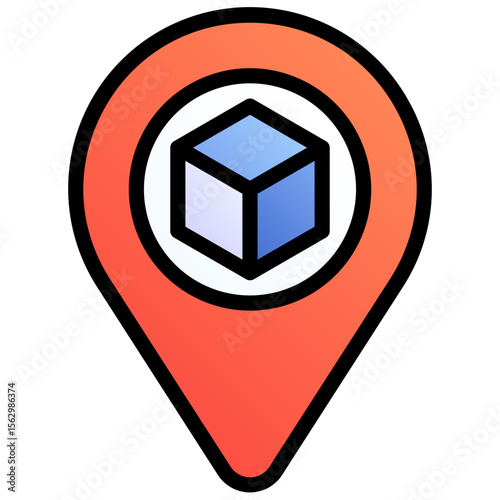 Milestone. Editable vector icon, coloured with outlined stroke.