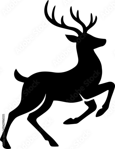 beautiful galloping deer silhouette.eps