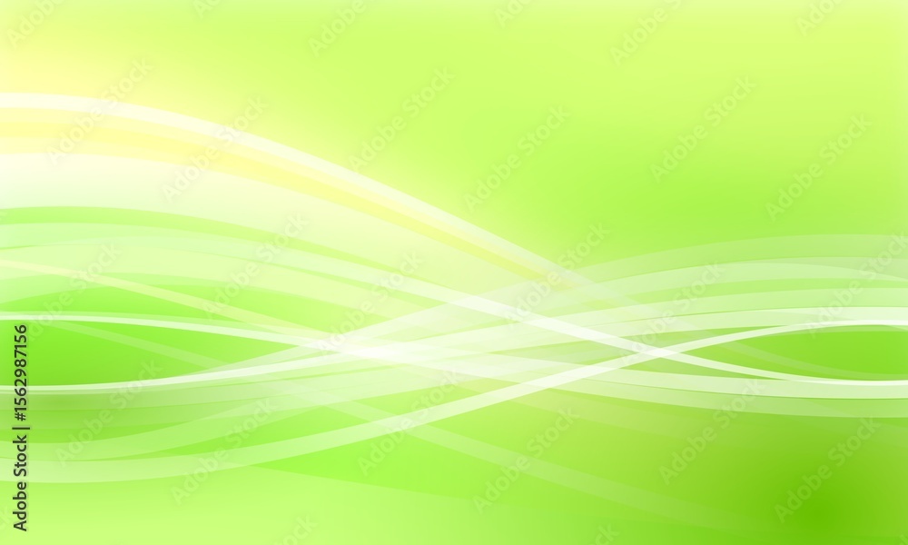 Fototapeta premium Fresh Green Abstract Flowing Lines Background - Modern Nature Light Design