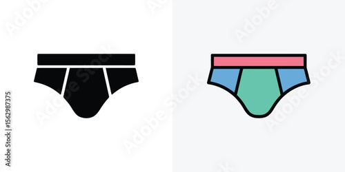 Side by side images showcase briefs in solid black and pastel colors with transparent backgrounds