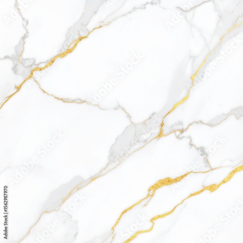 Elegant Marble Texture Wallpaper in White and Gold