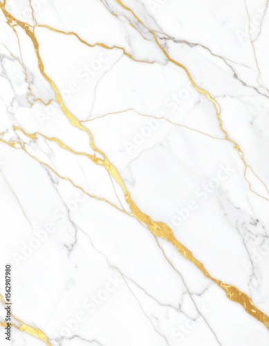 Elegant Marble Texture Wallpaper in White and Gold