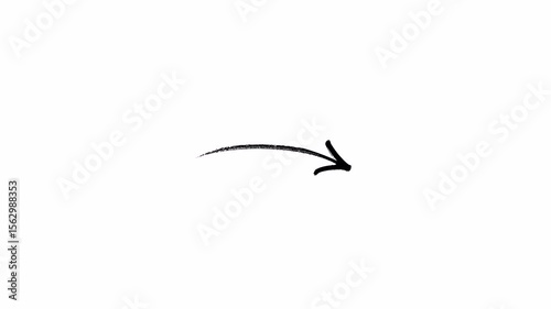 Hand-drawn Stop Arrow animation on a transparent background, Hand-drawn thin arrow graphic animation. Alpha channel.	
