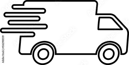 delivery truck icon in line style. isolated on transparent background.