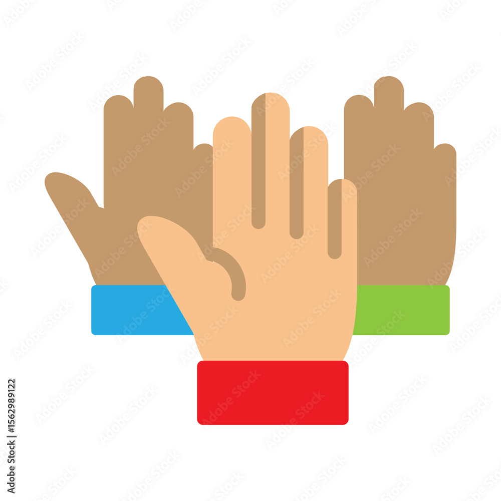 Obraz premium Volunteer Team Vector Flat Icon Design