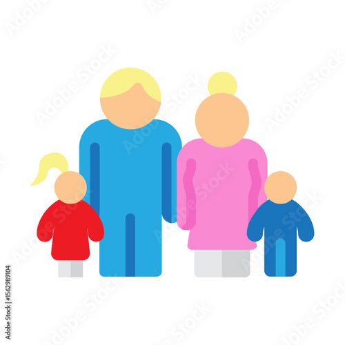 Family Group Vector Flat Icon Design