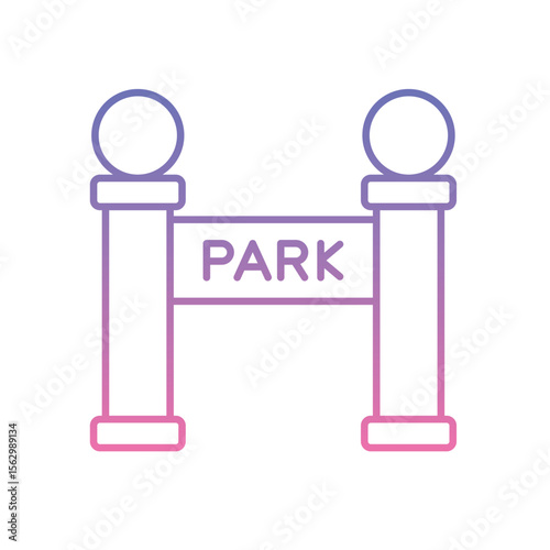 Park Entrance Icon vector stock illustration