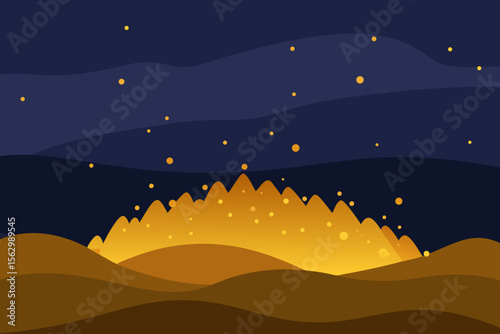 Starry night sky over a dark mountain landscape with trees, capturing the vastness of nature and the abstract beauty of the blue, moonlit spaceStarry night sky over a dark mountain landscape with tree