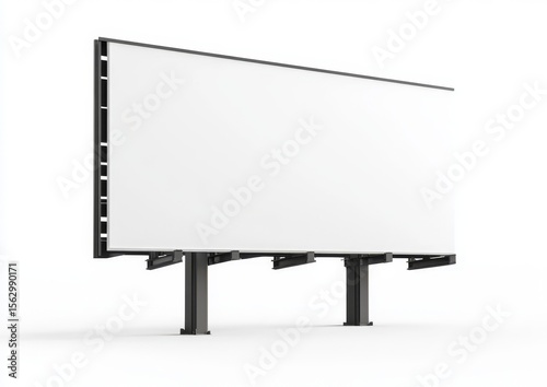 Empty billboard on white background