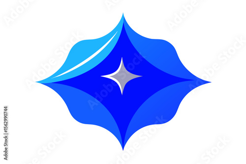 Blue Star of David icon illustration on a white background, a symbol of celebration and holiday design