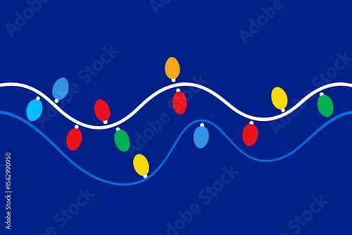 Abstract Christmas tree design featuring a blue molecular network pattern for technology and communication backgrounds