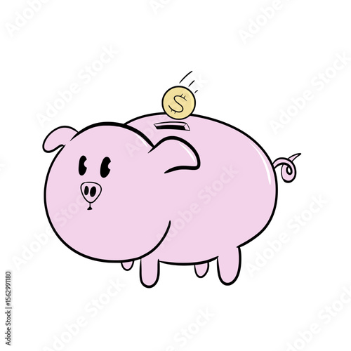 piggy bank business icon design illustration