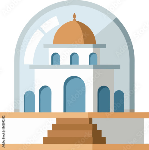 Snow Globe Style Dome House Vector