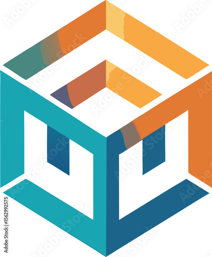 Abstract Isometric House Logo