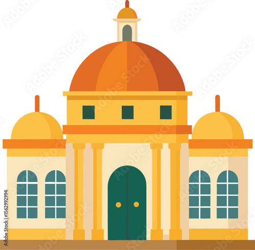 Golden Dome Building Vector Design