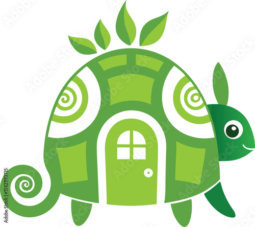 Turtle Shell Eco House Vector