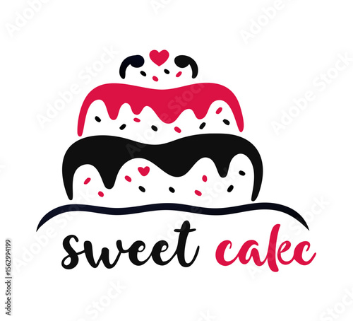 Sweet Tiered Love Wedding Cake Logo design