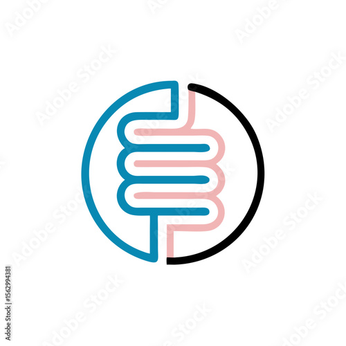 Healthy digestion logo, vector icon Illustration,