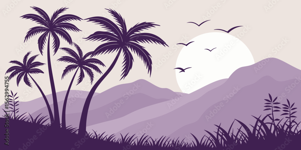 Naklejka premium tropical island with palm trees