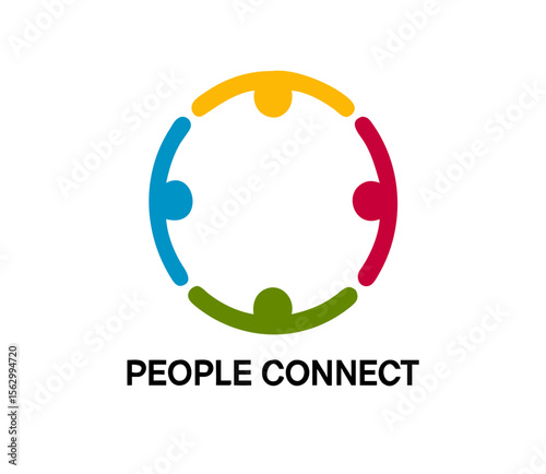 People connect logo.communication logo. family logo. Social Network Team Partners Friends logo design vector