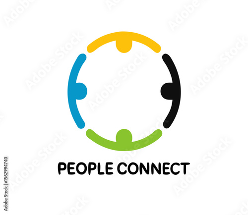 People connect logo.communication logo. family logo. Social Network Team Partners Friends logo design vector